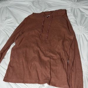 mauve sweater (lightweight) with hoodie